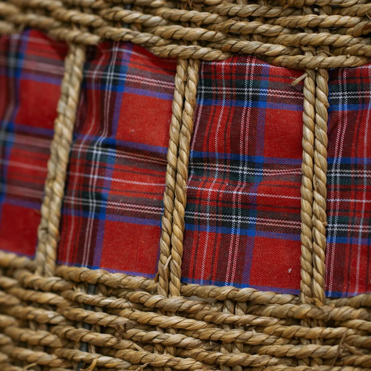 KAEMINGK Cache pied de sapin (D70 cm) Tartan écossais Rouge Outlet