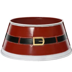 KAEMINGK Cache pied de sapin en métal (D70 cm) Ceinture du Père Noël Rouge Clearance