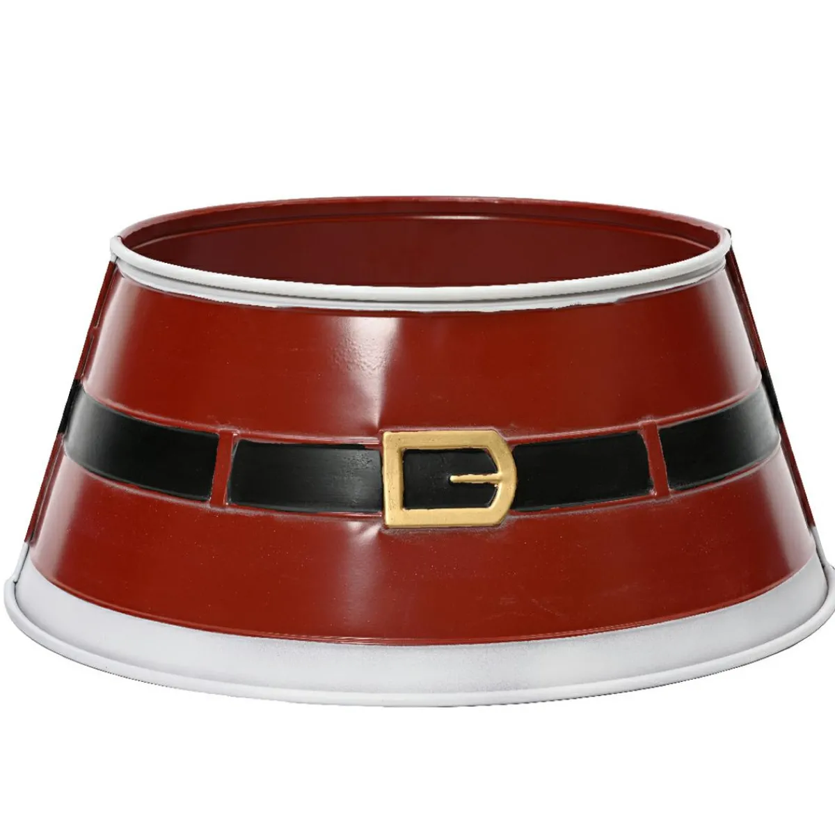 KAEMINGK Cache pied de sapin en métal (D70 cm) Ceinture du Père Noël Rouge Clearance