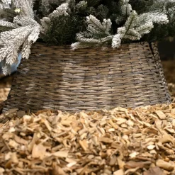 EMINZA Cache pied de sapin en osier (D57 cm) Saule tressé vieilli Gris Hot