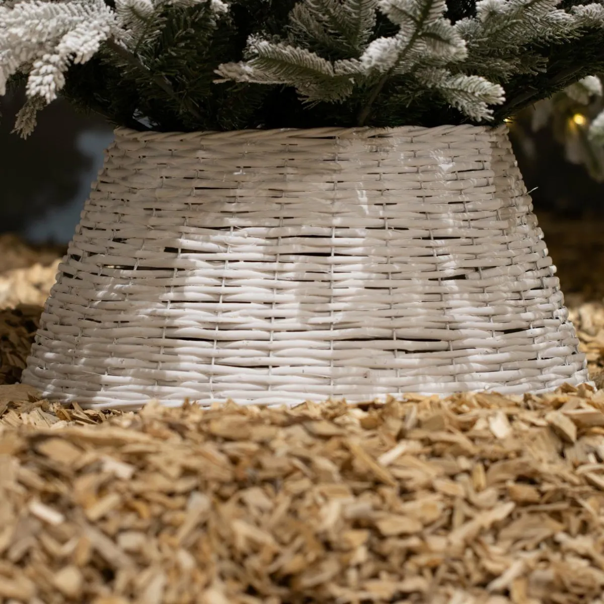 KAEMINGK Cache pied de sapin en osier (D70 cm) Saule tressé Blanc Outlet