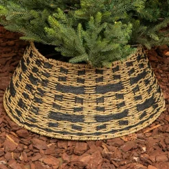 KAEMINGK Cache pied de sapin tressé (D57 cm) Classic Noir et Naturel Outlet