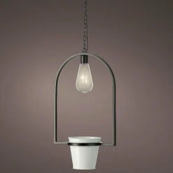 #N/A Cache-pot lumineux à suspendre (H102 cm) LED Melya - Blanc