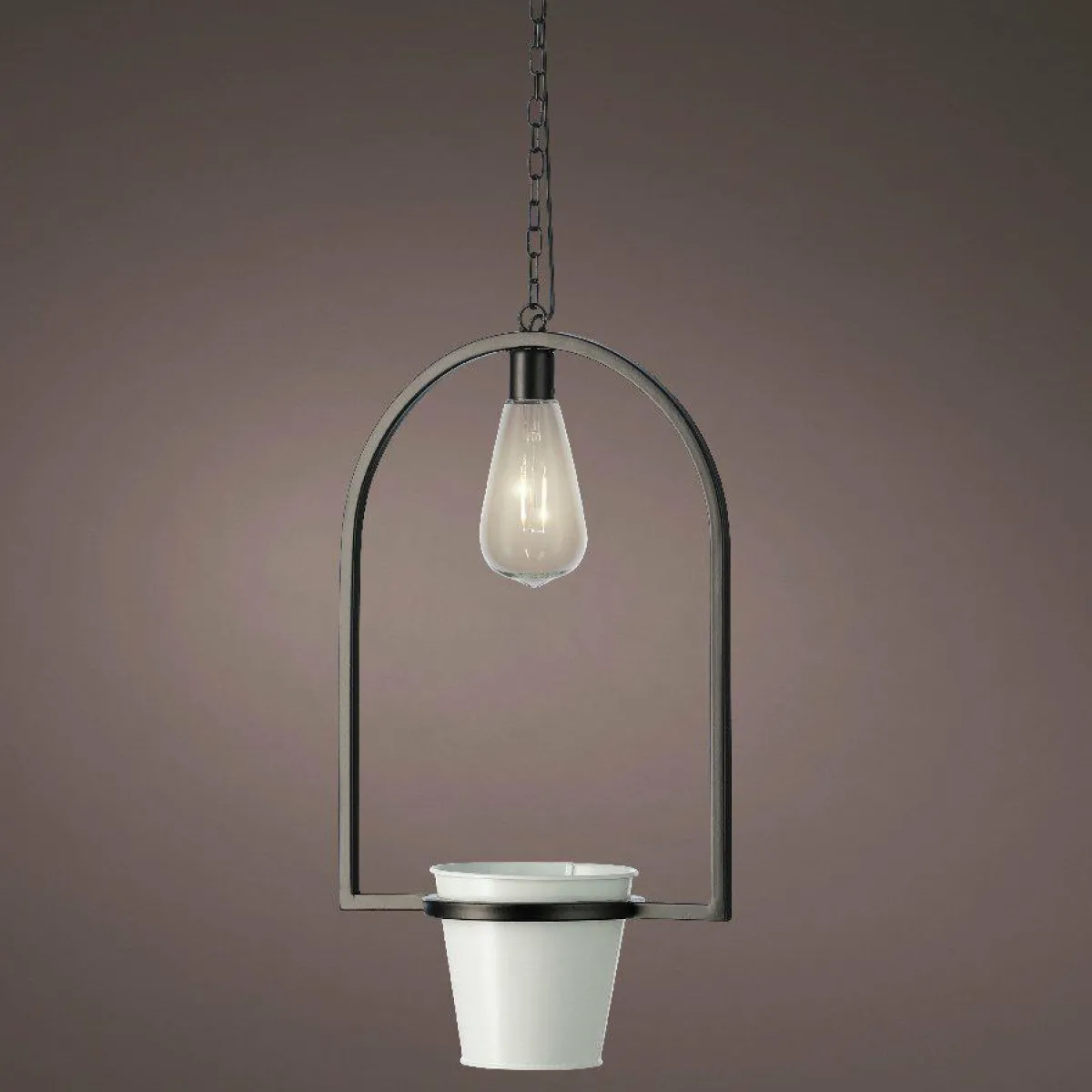 #N/A Cache-pot lumineux à suspendre (H102 cm) LED Melya - Blanc