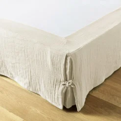 EMINZA Cache-sommier Gaze de coton (140 x 190 cm) Gaïa pampa Beige New