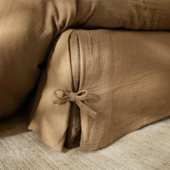 EMINZA Cache-sommier Gaze de coton (160 x 200 cm) Gaïa Camel New