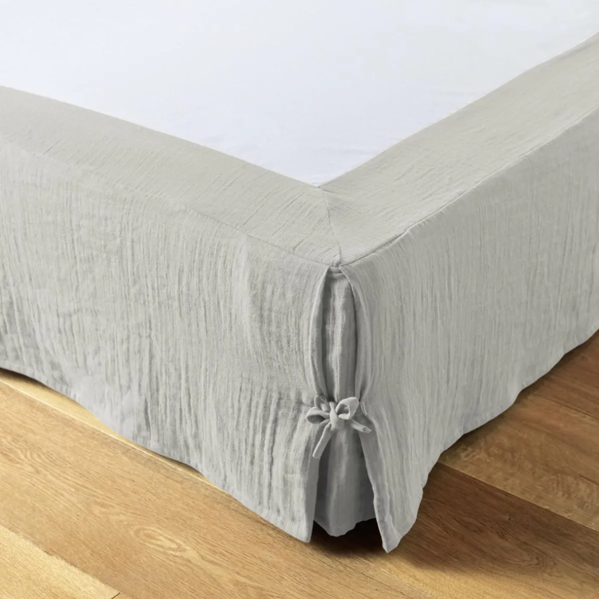 EMINZA Cache-sommier Gaze de coton (160 x 200 cm) Gaïa Gris nuage Gris clair Online