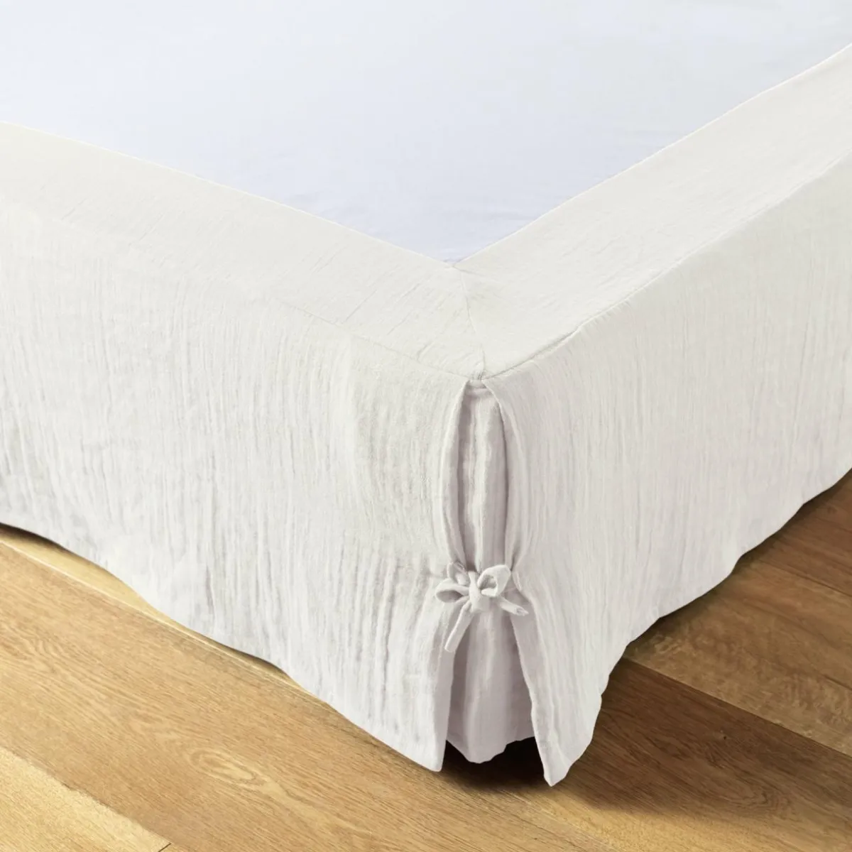 EMINZA Cache-sommier Gaze de coton (140 x 190 cm) Gaïa chantilly Blanc New