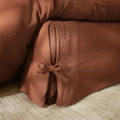 EMINZA Cache-sommier Gaze de coton (160 x 200 cm) Gaïa Terracotta Discount