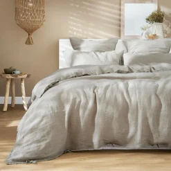 EMINZA Cache-sommier lin lavé (160 x 200 cm) Louise Beige Online