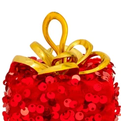 JJA Cadeau de Noël à suspendre (H10 cm) Sequins Rouge New