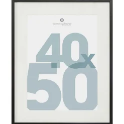 Atmosphera, cru017dateur d'intu017drieur Cadre photo bois mural (40 x 50 cm) Manu Noir Outlet