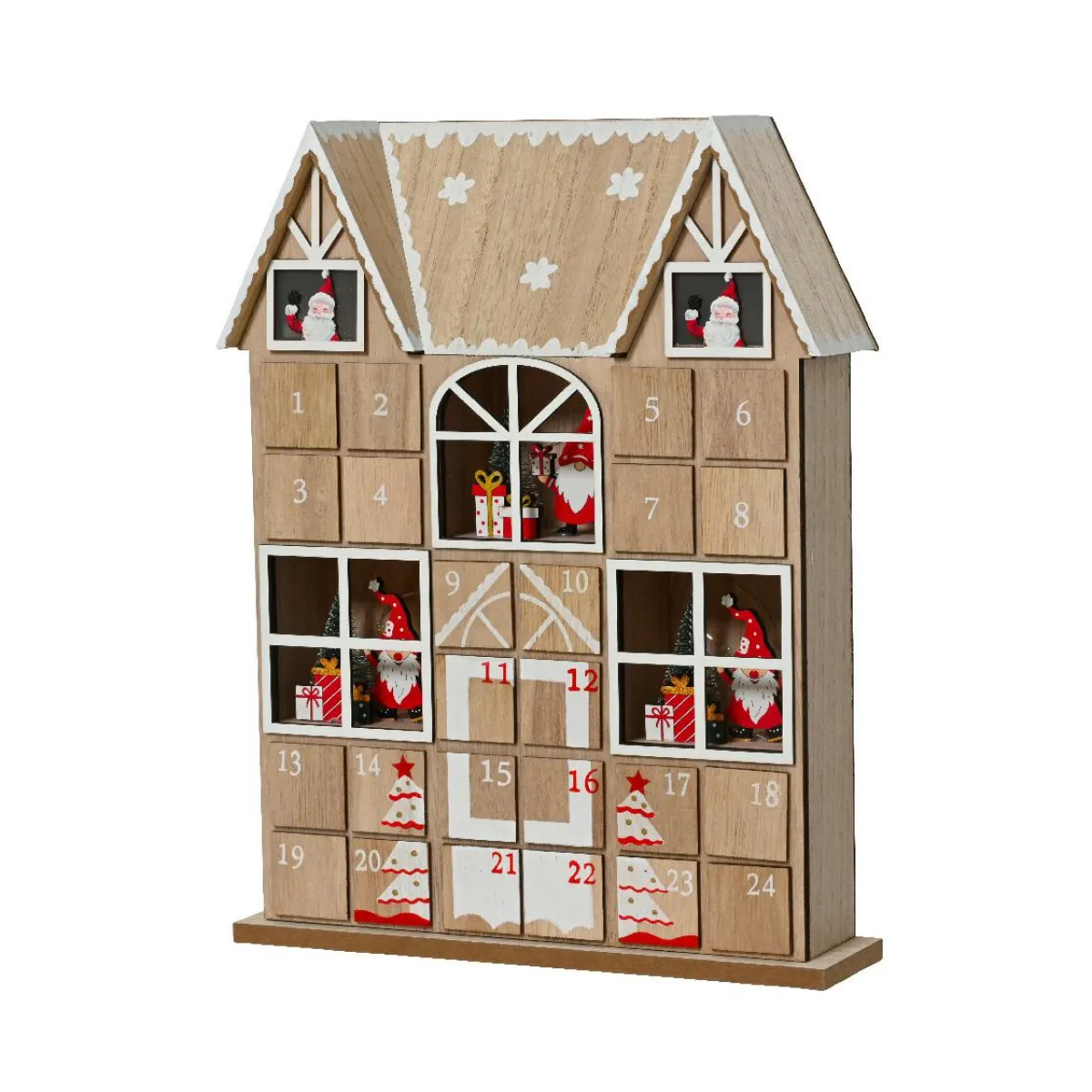 KAEMINGK Calendrier de l'Avent à remplir (H37 cm) Maison du Papa Noël Naturel Sale