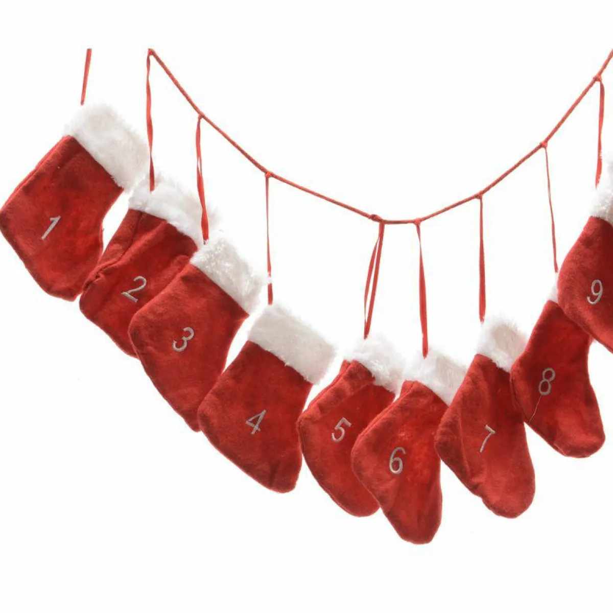 KAEMINGK Calendrier de l'Avent à remplir Chaussettes de Noël Rouge Outlet