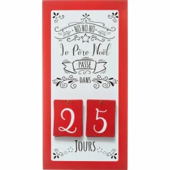 Feeric Lights & Christmas Calendrier de l'Avent perpétuel en bois Message Rouge