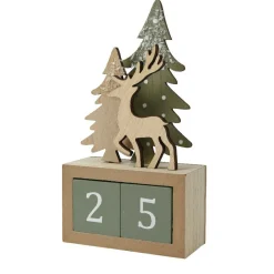 KAEMINGK Calendrier de Noël cubes en bois (H18 cm) Cerf Naturel Sale