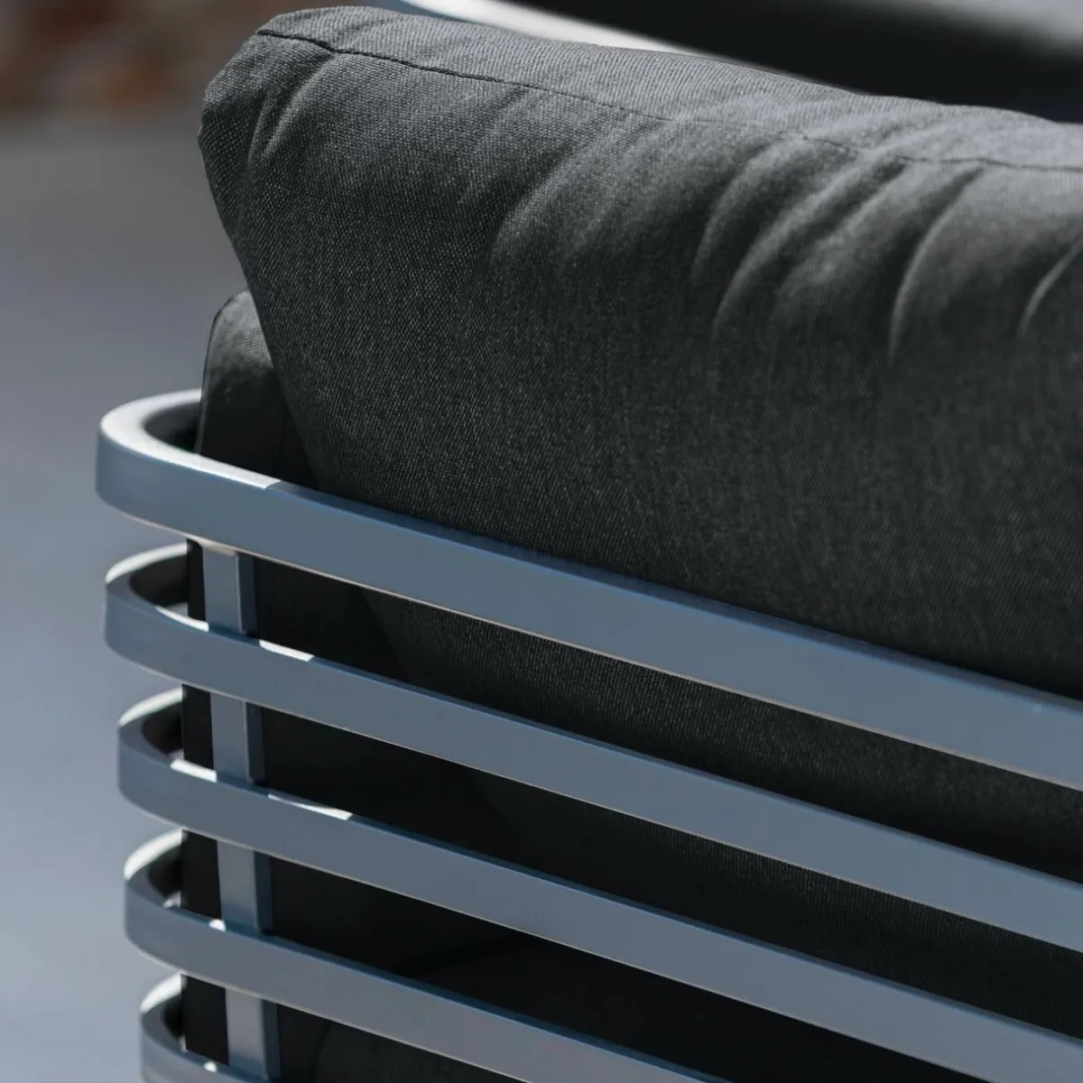 MOBELLIA Canapé de jardin en aluminium 2 places Monte Carlo Gris Anthracite Online