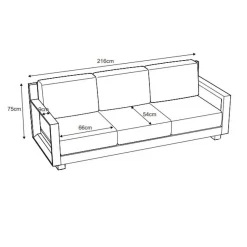 MOBELLIA Canapé de jardin en aluminium 3 places Elba Blanc et taupe Blanc - Taupe Clearance