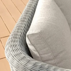 MOBELLIA Canapé de jardin en résine tressée 2 places Calvi Gris et taupe Tressé Gris - Taupe Clearance