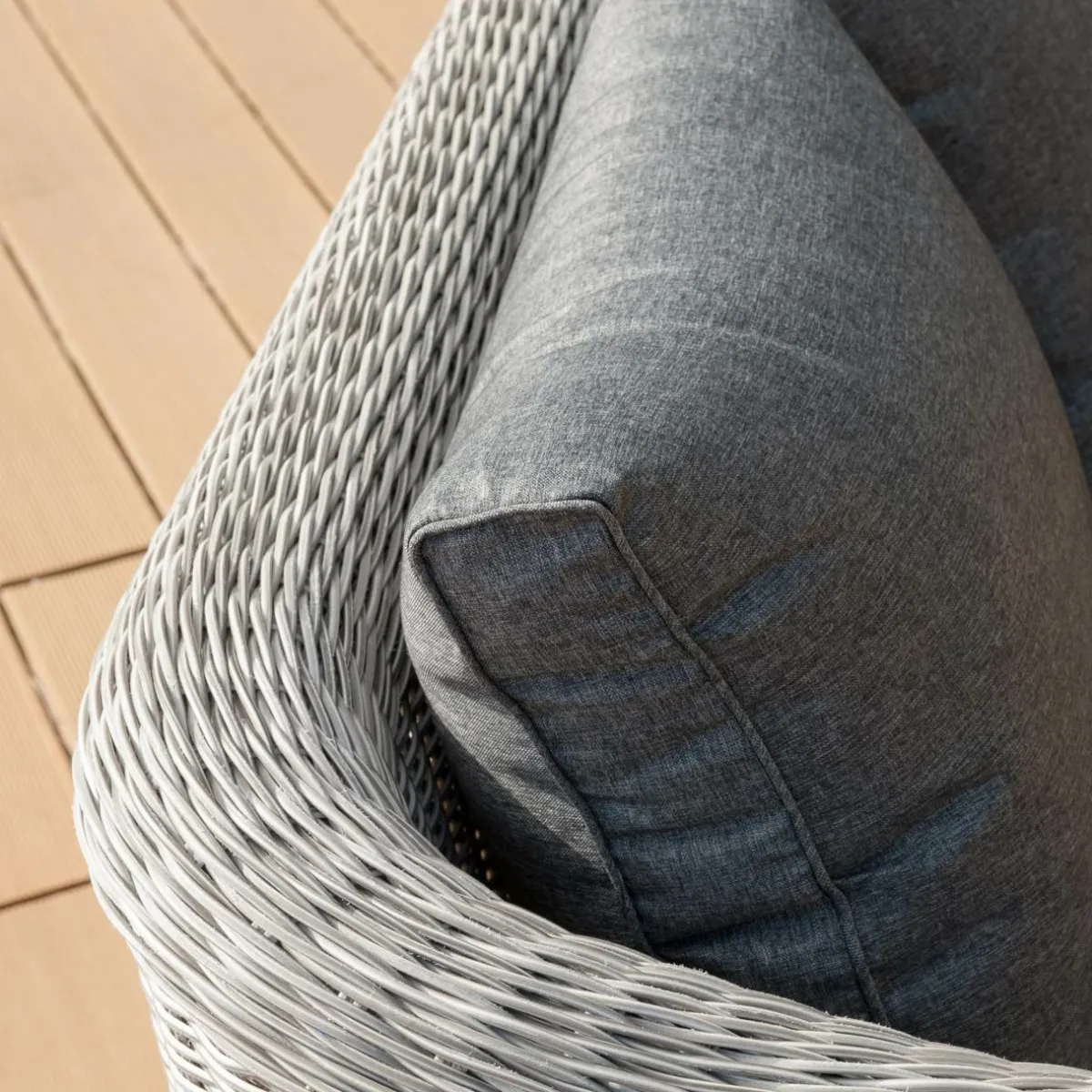 MOBELLIA Canapé de jardin en résine tressée 2 places Calvi Gris et gris foncé Tressé Gris - Anthracite Best