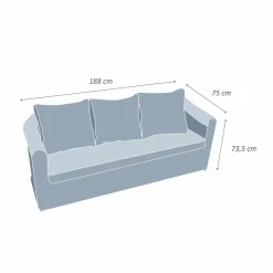 MOBELLIA Canapé de jardin en résine tressée 3 places Calvi Gris et gris foncé Tressé Gris - Anthracite Best