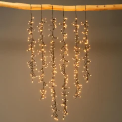 KAEMINGK Cascade lumineuse 2 m 480 LED câble noir Effet scintillant Blanc chaud doré Blanc chaud doré - câble noir Discount