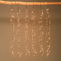 KAEMINGK Cascade lumineuse 1 m 600 Micro LED câble noir 6 Descentes Blanc chaud doré Blanc chaud doré - câble noir Hot