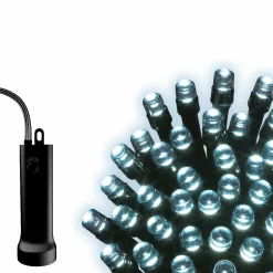 KAEMINGK Cascade lumineuse à piles 2 m 512 LED câble noir Durawise Blanc froid Clearance