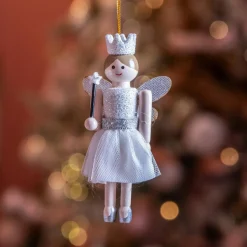 KAEMINGK Casse-noisette à suspendre (H12 cm) Fée princesse Blanc Clearance