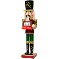KAEMINGK Casse-noisette en bois (H38 cm) Calendrier de l'avent Pailleté Multicolore