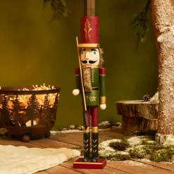 KAEMINGK Casse-noisette en bois (H76 cm) Timothé la royauté Vert et Bordeaux Online