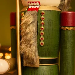 KAEMINGK Casse-noisette en bois (H76 cm) Timothé la royauté Vert et Bordeaux Online