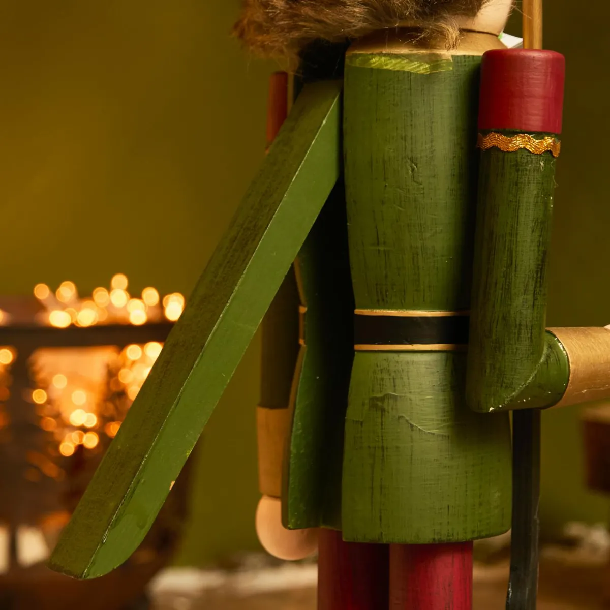 KAEMINGK Casse-noisette en bois (H76 cm) Timothé la royauté Vert et Bordeaux Online