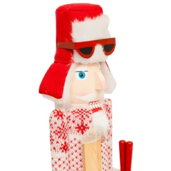 JJA Casse-noisette en bois (H60 cm) Henri en ski et blanc Rouge Sale