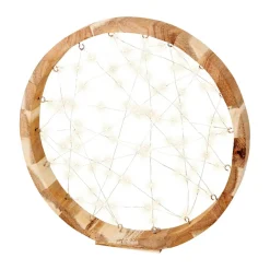 KAEMINGK Cercle lumineux à piles 97 LED (D32 cm) Astre en Blanc chaud Bois Discount