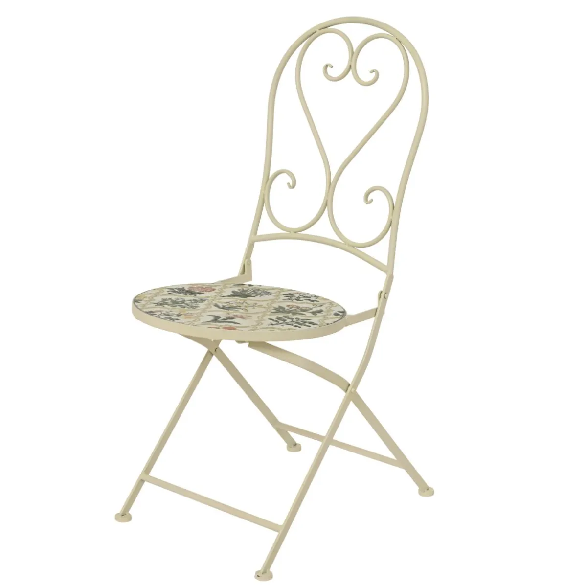 EMINZA Chaise bistrot pliable en faïence Coimbra Crème Beige Sale