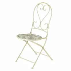 #N/A Chaise bistrot pliable en mosaïque Genève Crème Beige