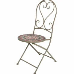 #N/A Chaise bistrot pliable en mosaïque Narbonne et rose Taupe Hot