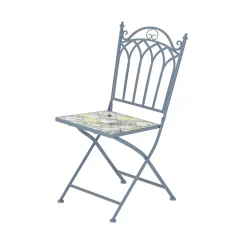 EMINZA Chaise bistrot pliable en mosaïque Sorrento Bleu Discount