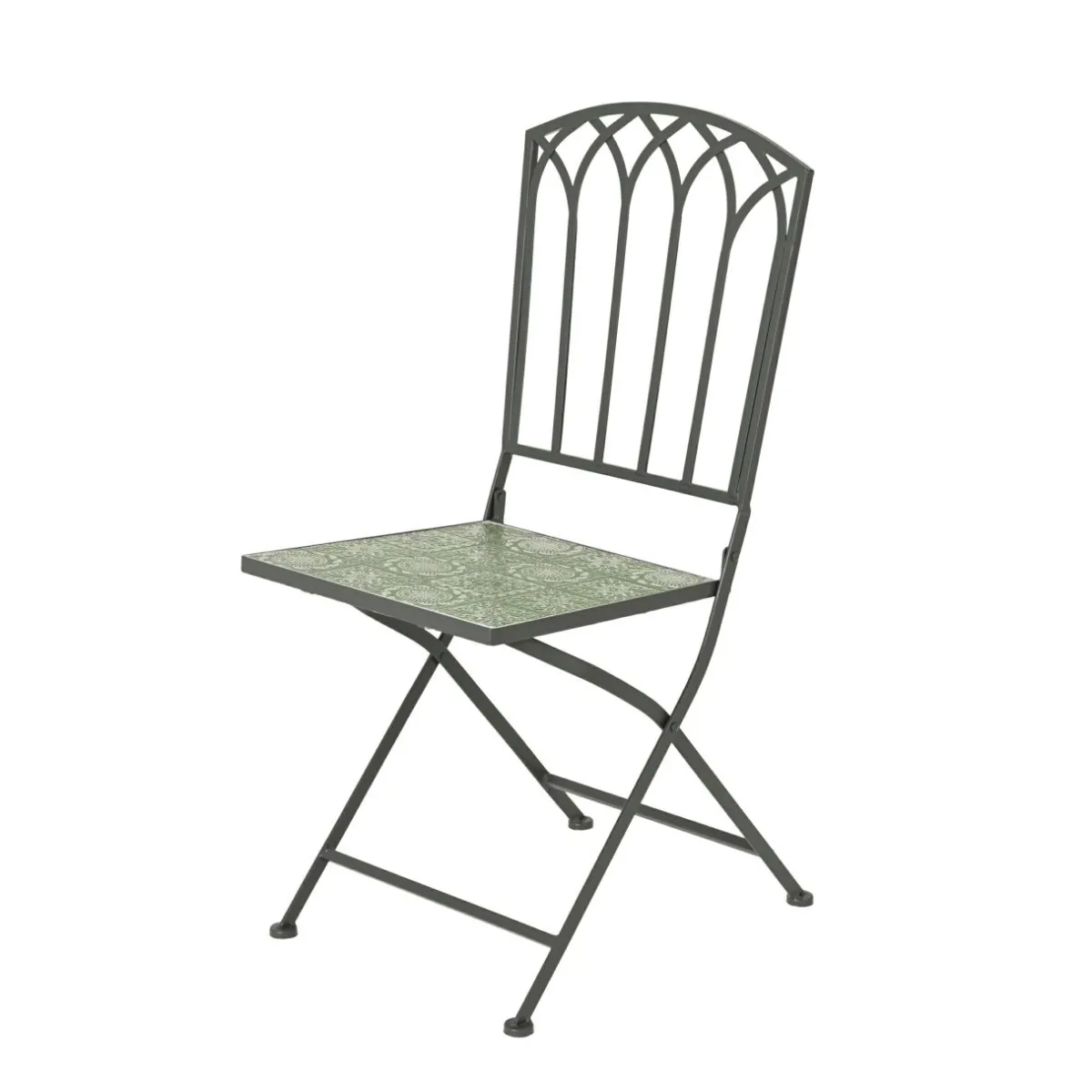 EMINZA Chaise bistrot pliable en mosaïque Aveiro olive Vert New