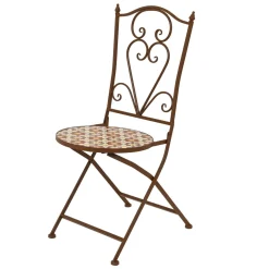 EMINZA Chaise bistrot pliable en mosaïque Madrid Marron Hot