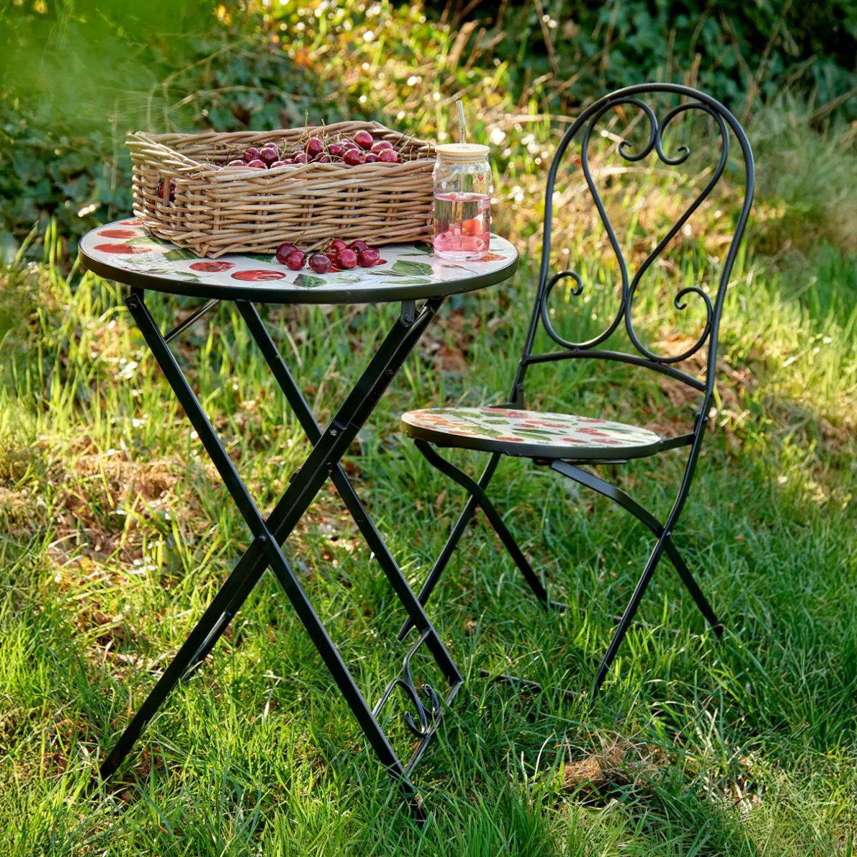 EMINZA Chaise bistrot pliable en faïence Munich Rouge Online