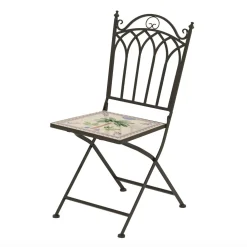 EMINZA Chaise bistrot pliable en mosaïque Havana Brun Marron