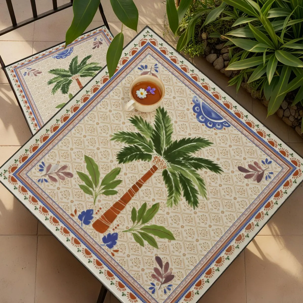 EMINZA Chaise bistrot pliable en mosaïque Havana Brun Marron