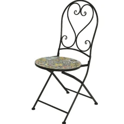 #N/A Chaise de bistrot pliable en mosaïque Braga Multicolore Sale