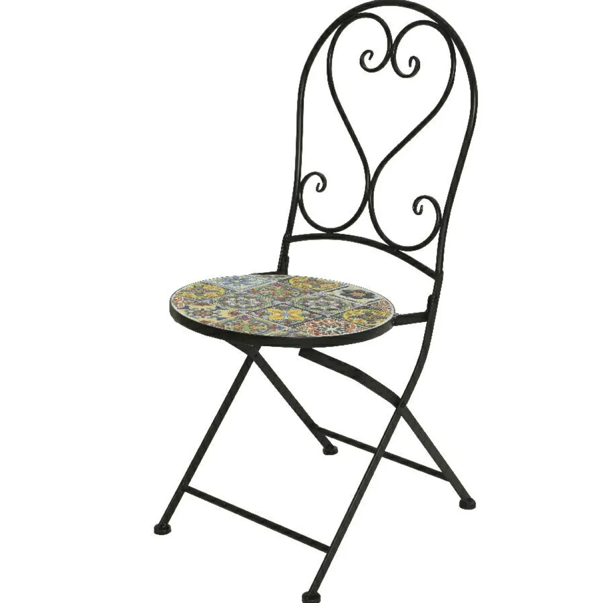 #N/A Chaise de bistrot pliable en mosaïque Braga Multicolore Sale
