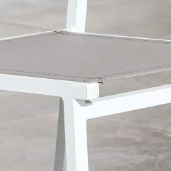 MOBELLIA Chaise de jardin aluminium empilable Murano Blanc et Taupe New