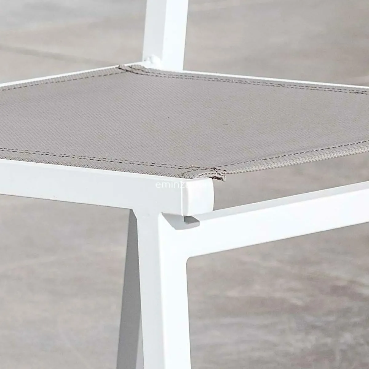 MOBELLIA Chaise de jardin aluminium empilable Murano Blanc et Taupe New