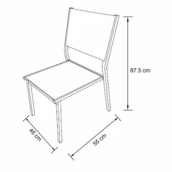 MOBELLIA Chaise de jardin aluminium empilable Murano Blanc et Taupe New