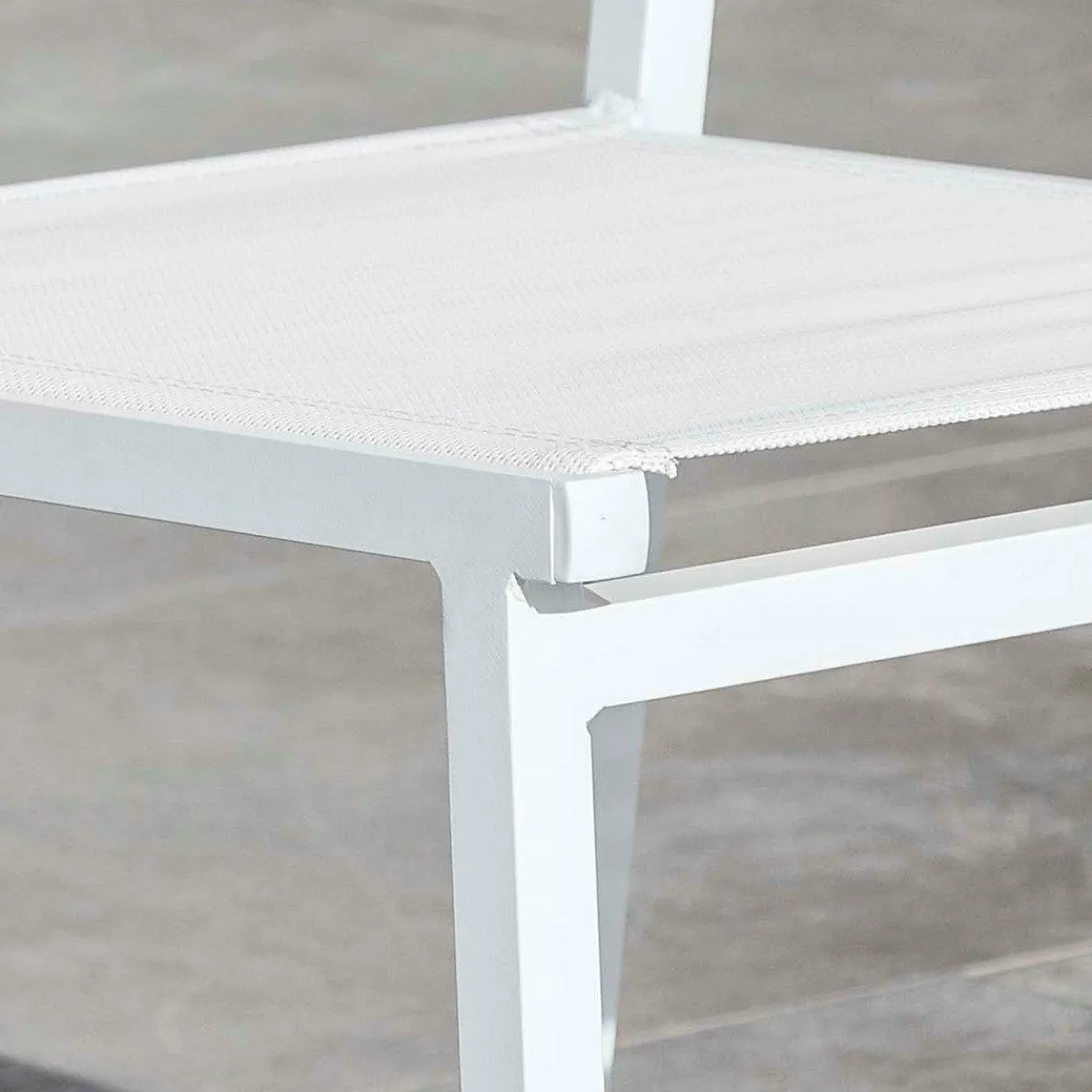 MOBELLIA Chaise de jardin aluminium empilable Murano he Blanc Best